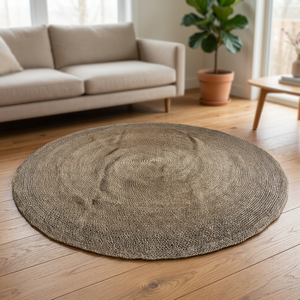 Home Basket Bali Handmade <b>Carpet</b> Agel/Palm Natural Bohemian-Tribal-Tropical Design <b>Round</b> - Product Image 2