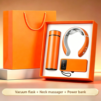 Coffret Cadeau d'Affaires Élégant 3-en-1 : Masseur Cervical, Bouteille Isotherme et Support Téléphone avec Power Bank – Idéal pour la Promotion d'Entreprise