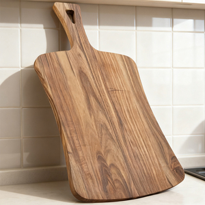 Planche à découper en bois d'acacia Bloc <span class=keywords><strong>de</strong></span> boucher Porte-légumes Planche à découper le fromage avec poignée - Product Image 4