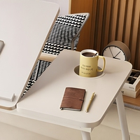 Bureau portable pliable réglable en hauteur pour ordinateur portable, table de lit en bois pour la maison, le bureau, la chambre, l'étude, le travail, le canapé