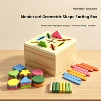 Jouet de tri de formes Montessori en bois, blocs géométriques, jeu d'association, boîte à pièces éducative sensorielle pour tout-petits