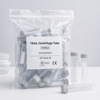 Tube de centrifugation stérile de 15 ml, emballage en sachet, tubes de centrifugation jetables pour la collecte et le test d'échantillons en laboratoire