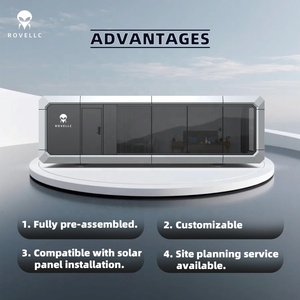 Maison modulaire en acier à 2 chambres, type capsule, avec lit dépliable, capacité 4 personnes, 38 m², alimentée à l'énergie solaire, écologique - Product Image 3