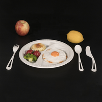 Assiettes jetables en plastique, 10 pouces, 3 compartiments, pour le service des aliments