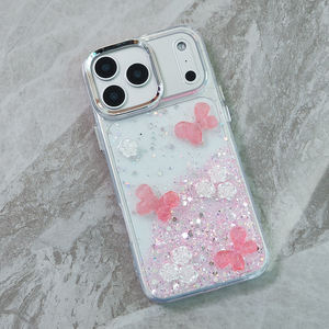 Nouvelle coque de téléphone populaire en TPU PC transparente avec des fleurs et des papillons en époxy scintillant pour Tecno Spark 40 <span class=keywords><strong>Pro</strong></span>+ coque de luxe - Product Image 6