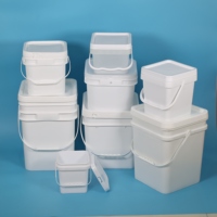Fournir 20L seau carré en plastique seau transparent impression personnalisée seau d'emballage de qualité alimentaire