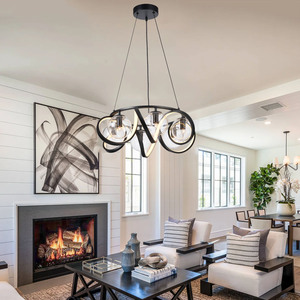JF Custom Luxury Black Finish Kitchen <strong>Island</strong> Dining Table Chandelier 3CCT Dimmable Modern Pendant <strong>Light</strong> Led Chandeliers - Product Image 3