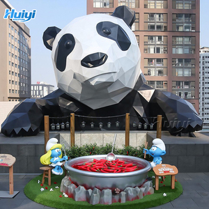 Una gran estatua histórica en el centro comercial una estatua de oso de metal pintado de acero inoxidable - Product Image 5