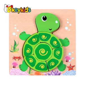 新最热的3D木制卡通乌龟形状益智游戏为儿童教育W14D046