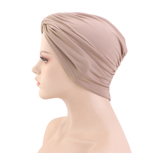Elastic Double Layer Muslim Twist Turban Headwrap Hijab Chemo <strong>Cancer</strong> Soft Beanies Turbans <strong>Hats</strong> for Women Hair Cover Headwrap - Product Image 3