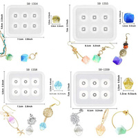 Ensemble de moules en Silicone DIY, résine époxy, moule en Silicone, collier, boucles d'oreilles, pendentif, fabrication de perles de bijoux, 12 pièces
