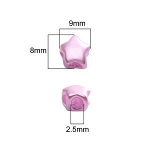 Perle acrylique cinq étoiles quatre perles en plastique faites à la main bricolage tissé Bracelet collier bijoux matériel - Product Image 4