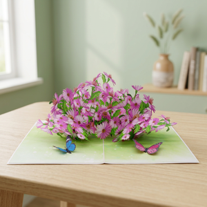 Best Seller Purple Daisies Flower Garden 3D Pop Card Handmade Animal Love Customized Design Paper Craft Vietnam Gifts Viet-craft - Product Image 5