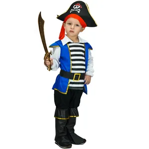 Leuke Jongen Piraat Kostuum Halloween Party Fancy Dress Stage Prestaties Piraat Kostuum Voor Kids