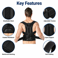 Ceinture Renforcée pour le Dos, Correcteur de Posture Lombaire, Gilet Réglable, Sangle de Soutien Dorsal, Attelle pour le Dos, Protection du Cou