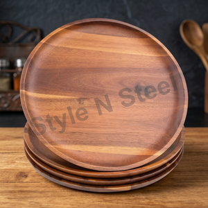 Bandeja de servicio de madera de haya maciza cuadrada creativa de lujo, plato de madera para servir para decoración del hogar, platos de comida, platos de fruta, bandeja única - Product Image 2