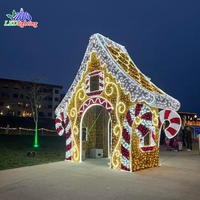 Maison de bonbons de Noël géante à LED, décoration extérieure IP65, maison en pain d'épices géante pour événements commerciaux