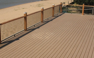 WPC Decking European <b>Brushed</b> Interlocking Anti-Slip Square Composite Waterproof & Moisture-proof Outdoor <b>Deck</b> 3-Year Warranty - Product Image 4