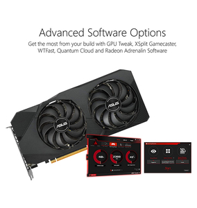 Carte graphique de jeu Radeon 5700 overclockée 8G GDDR6 édition double ventilateur DisplayPort (DUAL-RX5700-O8G-EVO) Radeon DUAL RX5700 - Product Image 6