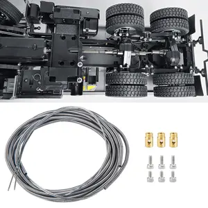 Línea de Cables de bloqueo diferencial de acero, columna de plomo de latón, coche RC para Tamiya 1/14 RC, remolque, Tractor, camión, actualización de accesorios