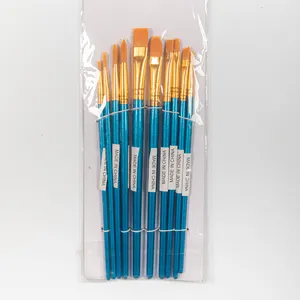 Kit de peinture en bois, pour artiste de l'école, pinceaux professionnels, outils de qualité supérieure, brosses pour art, 12 pièces