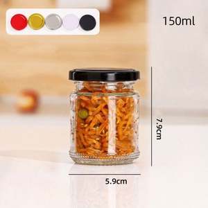 Bocaux en verre à couvercle métallique pour confiture, cornichons et miel, 100ml, 150ml, 100g, 195ml, 195g, 8 oz, 240ml, 350ml, 450ml, 450g, 500ml – Prix abordable - Product Image 4