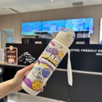 Gobelets en plastique de 700ml avec pailles, infuseur de fruits écologique, corde de transport d'eau pour le camping pour enfants et enfants