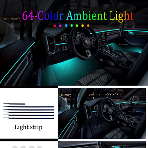 Kit d'éclairage d'ambiance intérieur de voiture 1 en 18, bande lumineuse RGB néon en fibre optique acrylique, accessoires LED, éclairage décoratif - Product Image 6