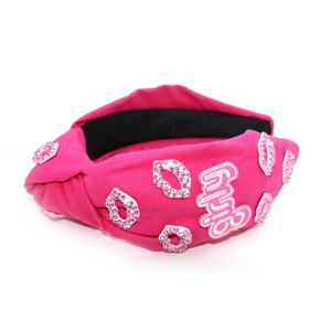 Shenglan 2024 fascia per capelli di san valentino Sexy Lip <span class=keywords><strong>Kiss</strong></span> Crystal Headbands Crystal Holiday Women Hairband - Product Image 3