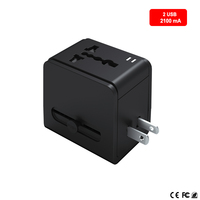 AU US UK EU convertisseur Plug All in One Adaptateur de prise internationale universel 2 ports USB Adaptateur de chargeur secteur de voyage mondial