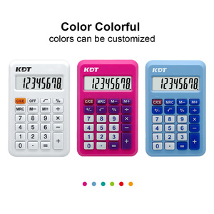 हॉट सेलिंग मिनी कैलकुलेटर बच्चों की जेब उपहार 8 अंकों का बड़ा एलसीडी रंगीन पोर्टेबल स्कूल ऑफिस बैटरी संचालित दोहरी रबर - Product Image 3