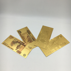 Waterproof Colorful Russian 500 Ruble Gold-Plated Banknote Bank Souvenir Gift - Product Image 6