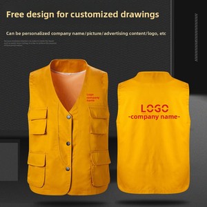 Gilet de travail multi-poches en polyester à simple boutonnage avec logo personnalisé pour la protection des photographes - Product Image 2