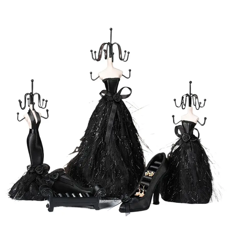 Gotico nero manichino espositore collana Stand per ragazze camera da letto organizzatore orecchini