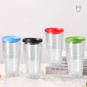 Vaso Transparente de Doble Pared de 680 ml, Personalizado y Económico, Portátil, <span class=keywords><strong>Libre</strong></span> de BPA, Reutilizable, de Plástico para Viaje - Product Image 2