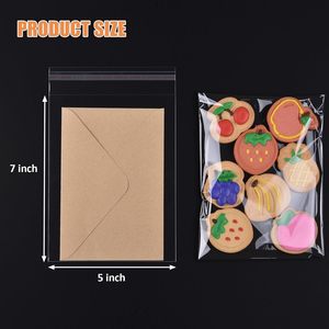 Clear Cellophane Bags 5x7 Inches Self Sealing Resealable For Bakery <b>Candy</b> Gifts Favors - Product Image 5