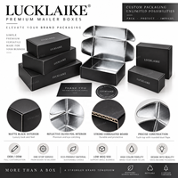 Luxuriöse Maßgefertigte Verpackungsbox Schwarzer Wellpappe-Versandkarton mit Reflektierendem Silber und Logo
