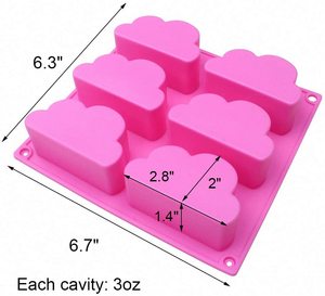 แม่พิม<span class=keywords><strong>พ</strong></span>์ซิลิโคนสำหรับทำมูสเค้ก,แม่พิม<span class=keywords><strong>พ</strong></span>์คลาวด์<span class=keywords><strong>คั</strong></span><span class=keywords><strong>พ</strong></span><span class=keywords><strong>เค้ก</strong></span>6ช่องเจลโล่สบู่ขี้ผึ้งละลายแม่พิม<span class=keywords><strong>พ</strong></span>์บอมบ์บาร์โลชั่น - Product Image 4