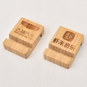 Bamboo Desktop Phone <b>Stand</b> Universal <b>Tablet</b> Holder With Engraving Home Office Use - Product Image 3