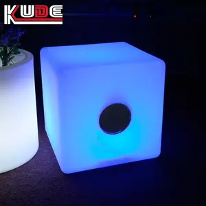 RGB Glowing LED Cube Light With Speaker Battery Rechargeable LED Music Table Lamp