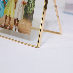 4x6 phong cách cổ điển Brass & Glass kim loại nổi hình ảnh khung hình bầu dục khung cho Tabletop hiển thị (Antique Vàng) - Product Image 3