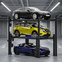 Système de stationnement vertical à 4 poteaux pour SUV, système de stockage de voitures empilables, élévateur de stationnement à trois niveaux