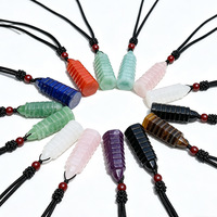 Collier pendentif pagode Wenchang à 9 couches en cristal naturel assorti, avec cordon tressé, pour la protection Feng Shui, bijoux cadeaux