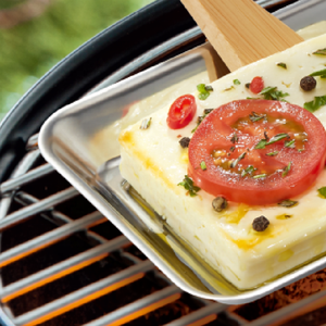 <span class=keywords><strong>Plat</strong></span> de cuisson en métal de plateau de gril de BBQ en acier antiadhésif avec l'ensemble de grattoir en bambou pour la fonte facile de fromage et la grillade de BBQ - Product Image 6