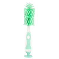 Nouvelle brosse de nettoyage portable en silicone à 360 degrés pour biberons, tétines et pailles, avec long manche, vente en gros du fabricant