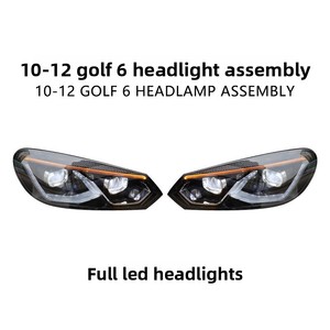 Phare LED modifié 12V OLIVER pour VW <span class=keywords><strong>Golf</strong></span> 6 avec <span class=keywords><strong>feux</strong></span> de jour bleus à commande tactile et clignotants séquentiels - Product Image 1