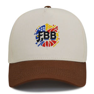Casquette de baseball unisexe structurée à 5 panneaux en coton 100% avec logo brodé 3D bicolore personnalisé, style sportif urbain, fermeture snapback - Product Image 2