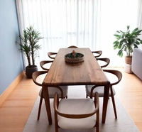 Table basse durable de forme naturelle en noyer Mobilier de maison pour les tables à manger de salon