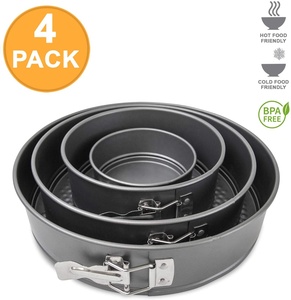 4er-Pack Springform Pan Set aus Kohlenstoffs tahl 4.5/<span class=keywords><strong>7</strong></span>/9.5/11 Zoll Runde Backformen & Pfannen Antihaft-Käsekuchen-Backform Kuchen form - Product Image 4