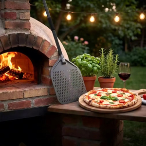 Utensilios Profesionales para Hornear, Espátula para Pizza Desmontable de 12 Pulgadas, Pala para Pizza con Mango Largo, Revestimiento Resistente, Pala para Pizza Perforada de Aluminio - Product Image 1